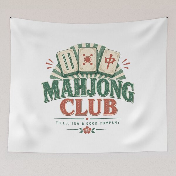 Item preview, Mahjong Club Retro Vintage Mahjong Tiles Game Night Gift for Mahjong Players designed and sold by UncleFizziwigs.