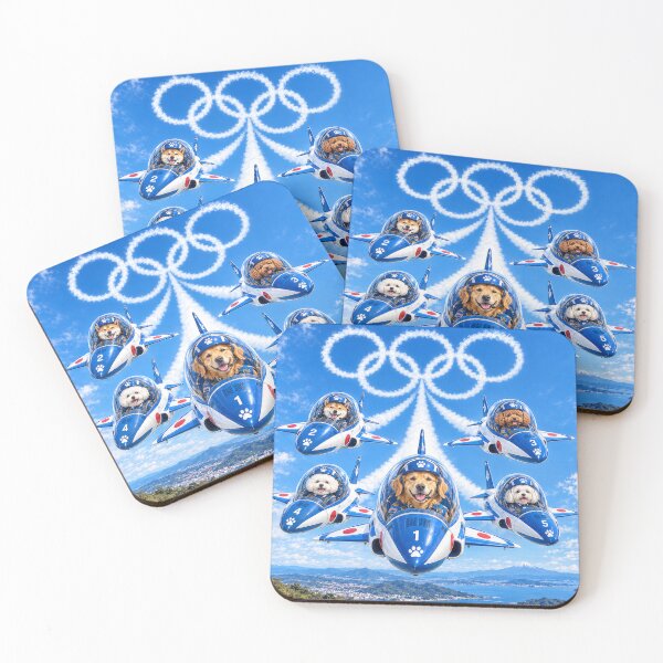 Item preview, Five Dog Pilots Inspired by Japan’s Blue Impulse – Olympic Rings in the Sky designed and sold by CHANNELZIPANG.