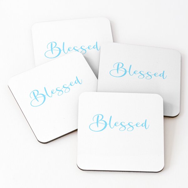 Item preview, Blessed by God - Word Art Sign in Blue Color typography script designed and sold by Star58.