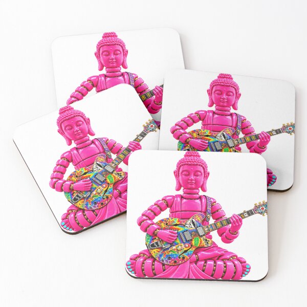 Item preview, Hot Pink Buddha Playing Psychedelic Guitar designed and sold by Slyfish.