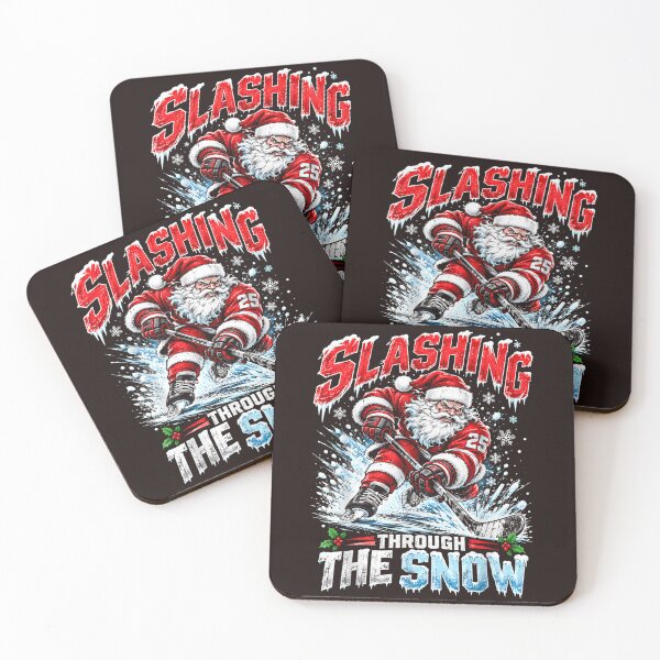 Item preview, Slashing Through The Snow Hockey Santa Christmas designed and sold by mari-kayden.