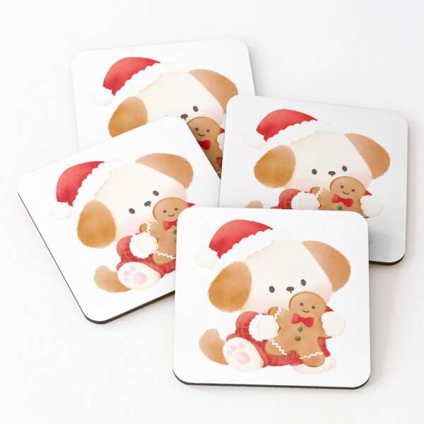 Item preview, Cute Santa Puppy Hugging a Gingerbread Cookie designed and sold by mmkn.art.