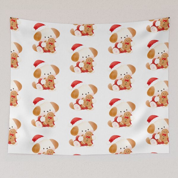 Item preview, Cute Santa Puppy Hugging a Gingerbread Cookie designed and sold by mmkn.art.