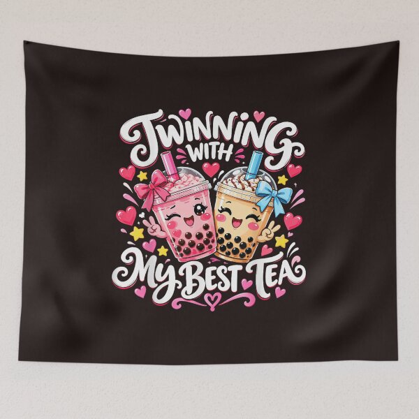 Item preview, Twinning With My Best Tea Kawaii Boba Bestie Twins Day designed and sold by mari-kayden.