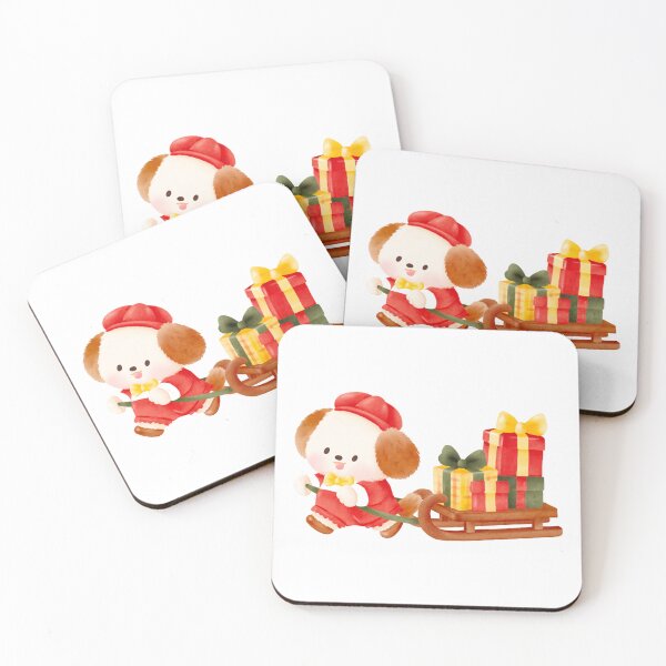 Item preview, Cute Christmas Puppy Pulling a Sled Full of Presents designed and sold by mmkn.art.