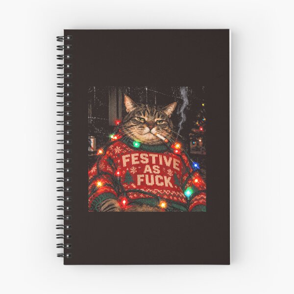 Item preview, Vintage Festive As Fuck Cat Funny Quote Christmas Women Men designed and sold by mari-kayden.