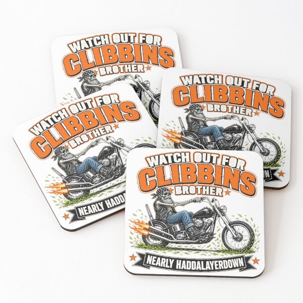 Item preview, Watch Out For Clibbins Brother - Funny Skeleton Biker V-Twin Chopper Meme designed and sold by SwushosShirtz.