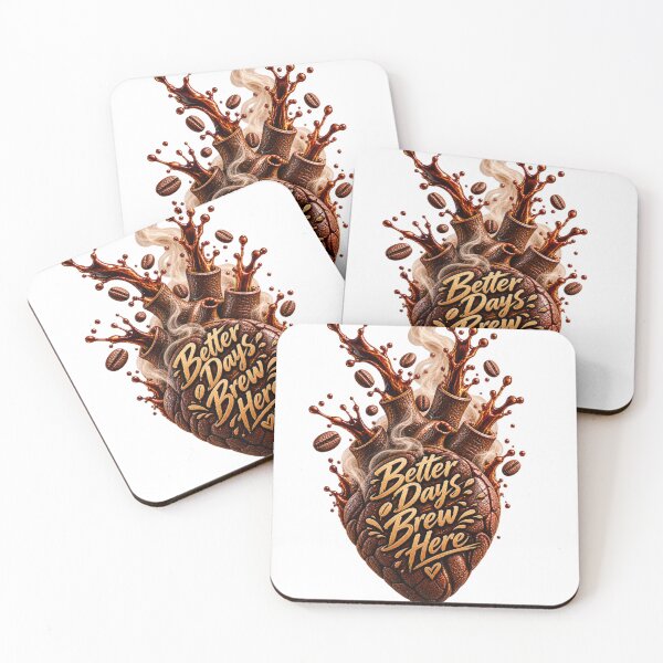 Item preview, Good Things Brew Here – Coffee Bean Heart and Espresso Smoke Art designed and sold by The Happiness Market .