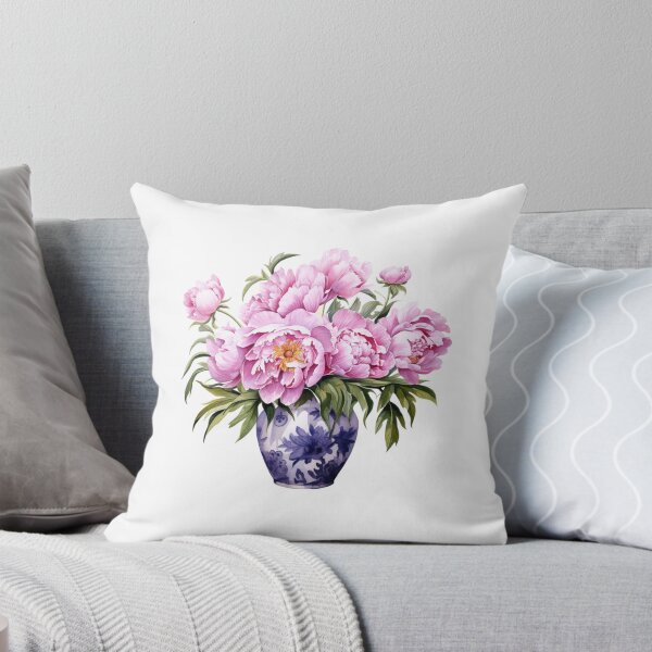 Item preview, Pink Peony Vase | Elegant Floral Aesthetic Art designed and sold by Mandayartstudio.