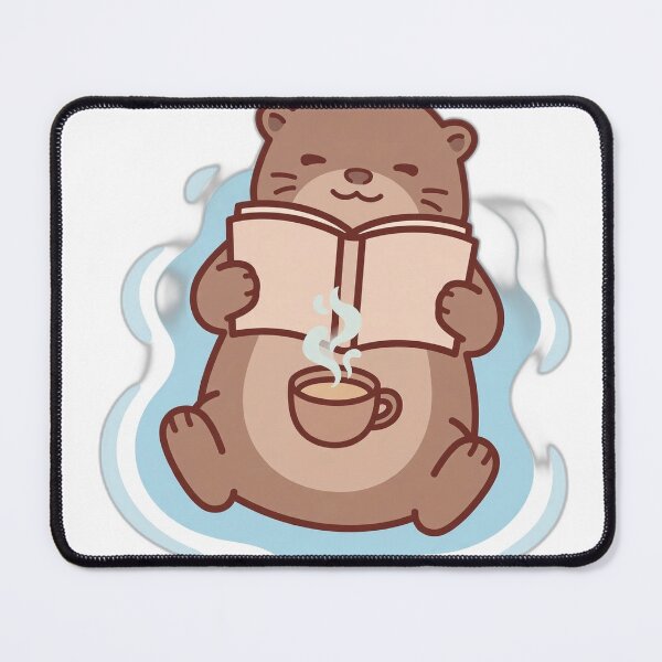 Item preview, Otter Reading a Book with Coffee designed and sold by The Cozy Critter Club.