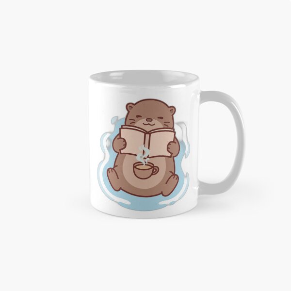 Item preview, Otter Reading a Book with Coffee designed and sold by The Cozy Critter Club.