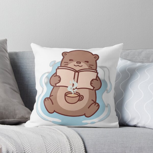 Item preview, Otter Reading a Book with Coffee designed and sold by The Cozy Critter Club.