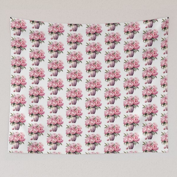 Item preview, Pink Peony Vase | Elegant Floral Aesthetic Art designed and sold by Mandayartstudio.