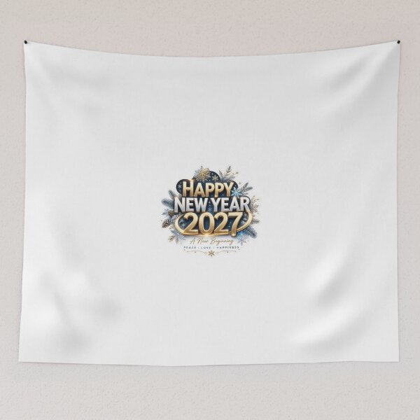 Item preview, Happy New Year 2027 – Snowfall Typography Sticker designed and sold by Spirit of Siam.