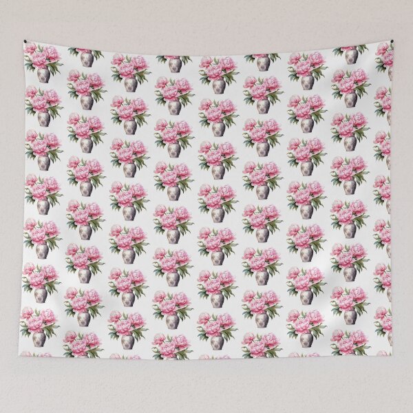 Item preview, Pink Peony Vase | Elegant Floral Aesthetic Art designed and sold by Mandayartstudio.