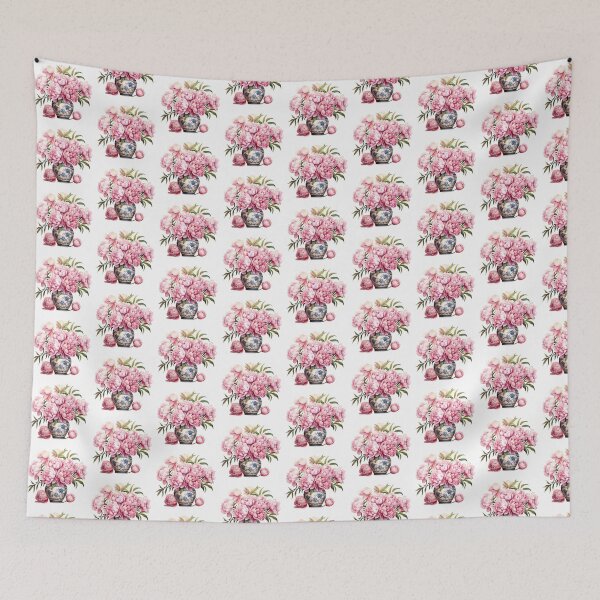 Item preview, Pink Peony Vase | Elegant Floral Aesthetic Art designed and sold by Mandayartstudio.
