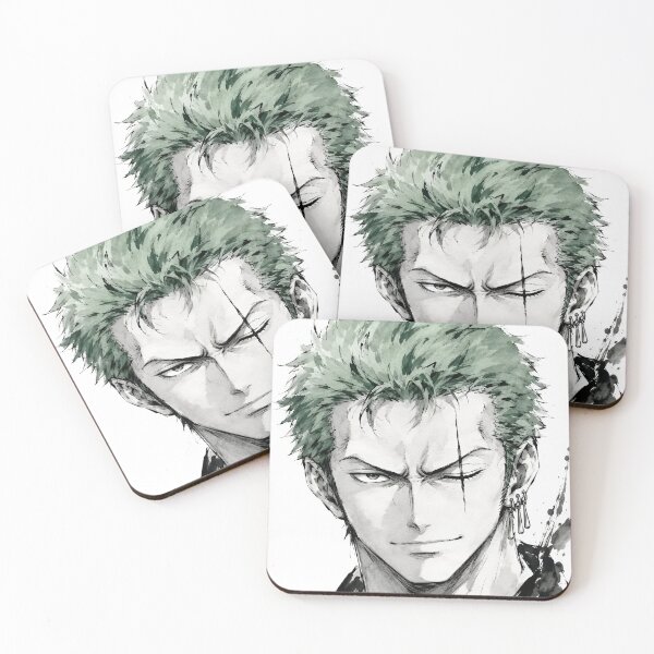 Item preview, Zoro | Monochrome Scarred Swordsman Ink Portrait Dark Japanese Warrior Art designed and sold by Dyan4.