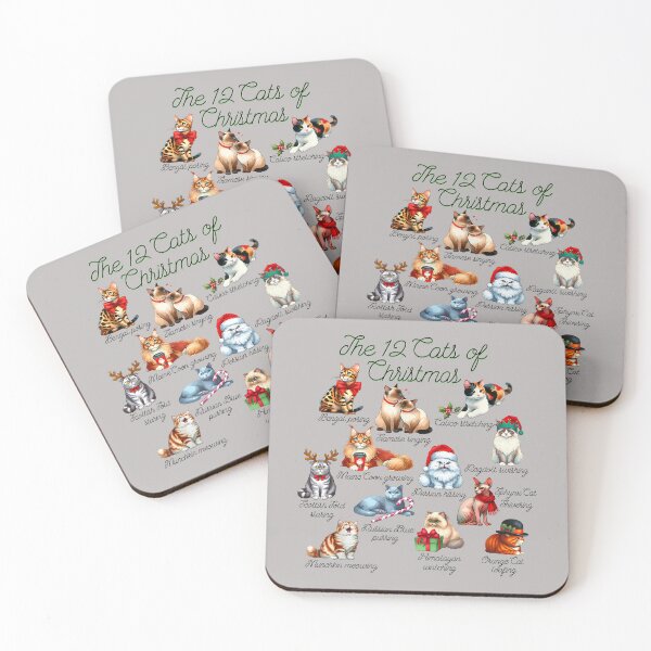 Item preview, 12 Cats Of Christmas Kitten Xmas Cat Love Men Women Kid designed and sold by mjohnson9.