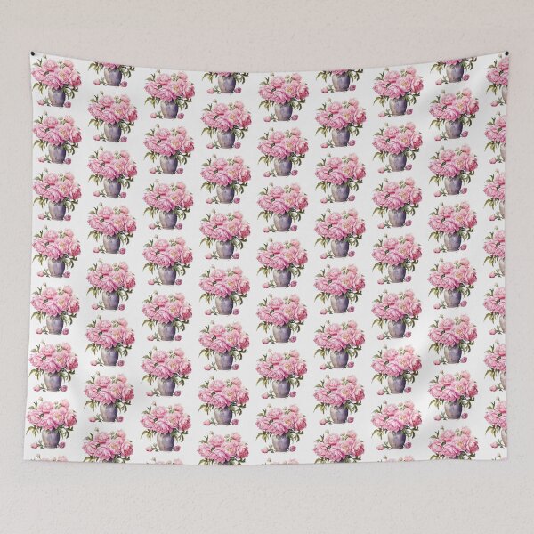 Item preview, Pink Peony Vase | Elegant Floral Aesthetic Art designed and sold by Mandayartstudio.