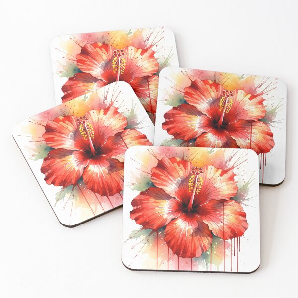 Item preview, Fiery Hibiscus Bloom with Red Splatter and Drips designed and sold by VelloomStore.