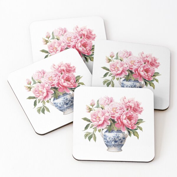 Item preview, Pink Peony Vase | Elegant Floral Aesthetic Art designed and sold by Mandayartstudio.