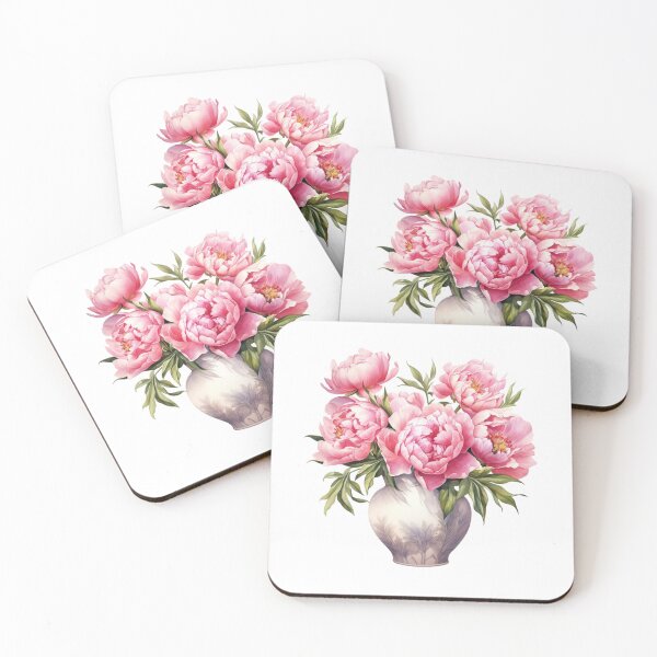 Item preview, Pink Peony Vase | Elegant Floral Aesthetic Art designed and sold by Mandayartstudio.