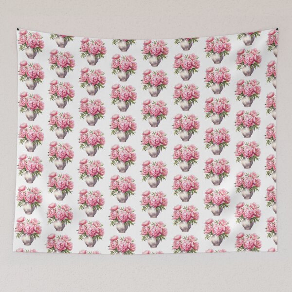 Item preview, Pink Peony Vase | Elegant Floral Aesthetic Art designed and sold by Mandayartstudio.