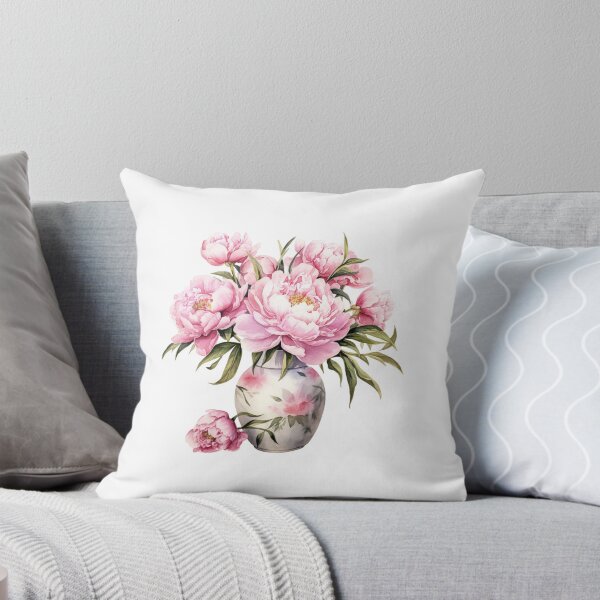 Item preview, Pink Peony Vase | Elegant Floral Aesthetic Art designed and sold by Mandayartstudio.