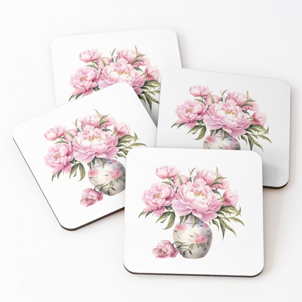 Item preview, Pink Peony Vase | Elegant Floral Aesthetic Art designed and sold by Mandayartstudio.