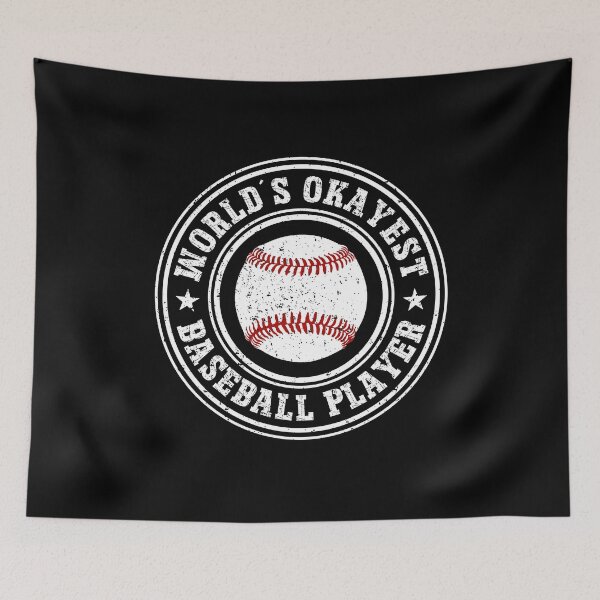 Item preview, World's Okayest Baseball Player Vintage Retro Distressed Badge designed and sold by Dmetalx Art Apparel.