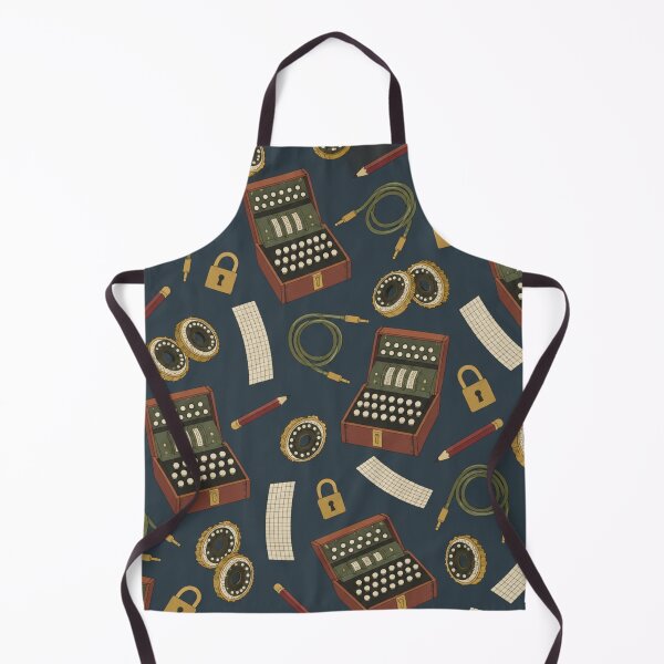 Item preview, Enigma Machine Pattern | Wartime Cipher Machines, Rotor Discs, Patch Cables and Padlocks on Slate designed and sold by NominalSystems.