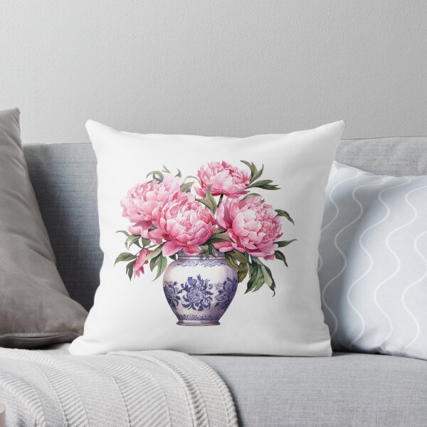 Item preview, Pink Peony Vase | Elegant Floral Aesthetic Art designed and sold by Mandayartstudio.