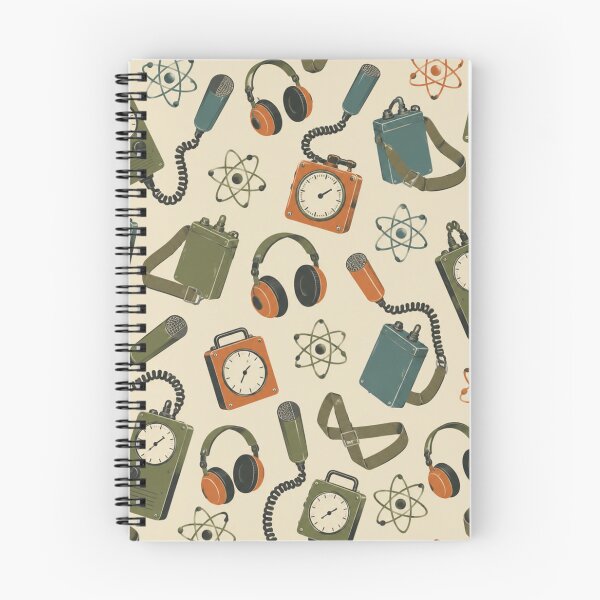Item preview, Geiger Counter Pattern | Atomic Age Radiation Meters, Headphones and Atom Diagrams on Cream designed and sold by NominalSystems.