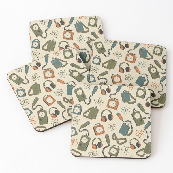Item preview, Geiger Counter Pattern | Atomic Age Radiation Meters, Headphones and Atom Diagrams on Cream designed and sold by NominalSystems.