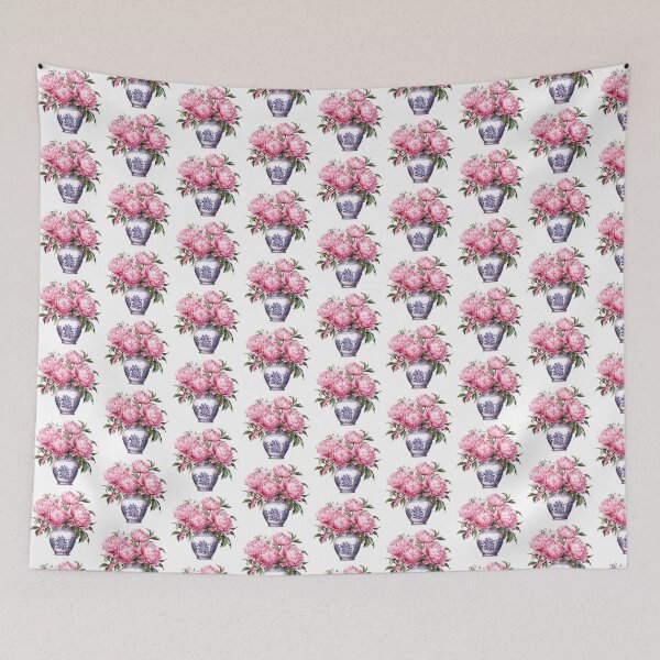 Item preview, Pink Peony Vase | Elegant Floral Aesthetic Art designed and sold by Mandayartstudio.
