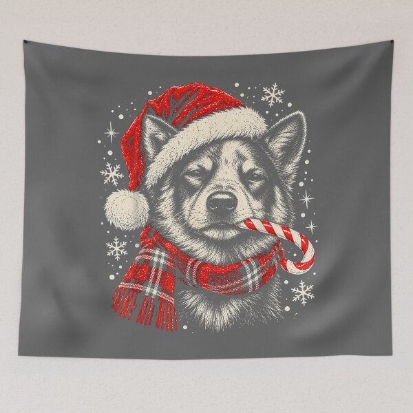 Item preview, Australian Cattle Dog Christmas Candy Cane Santa Hat designed and sold by KristineLi.