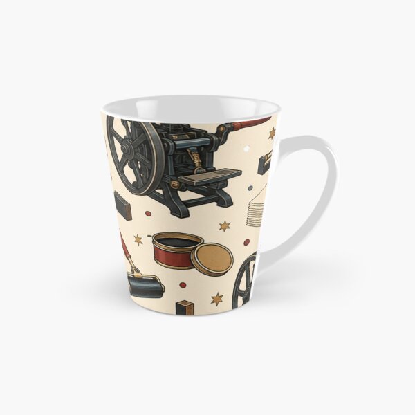 Item preview, Printing Press Pattern | Antique Letterpress Machines, Ink Brayers, Type Cases and Paper Stacks on Cream designed and sold by NominalSystems.
