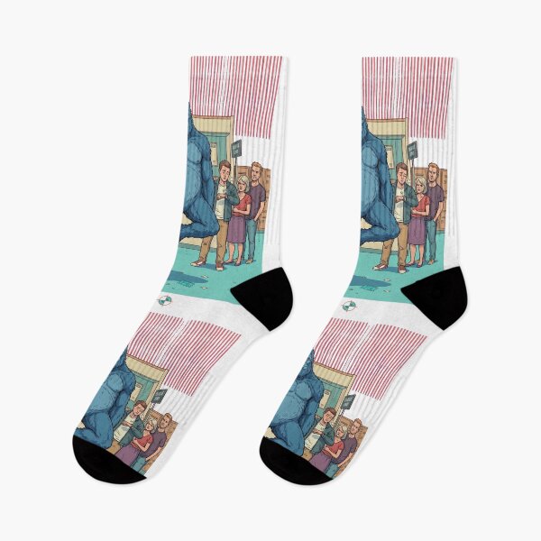 Item preview, Bigfoot Mall Escalator Forward Fold - Funny Standing Fold Yoga Art designed and sold by Whimsy Trail Co.