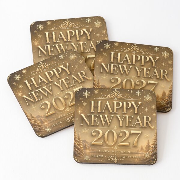 Item preview, Happy New Year 2027 – Vintage Snowfall Typography Sticker designed and sold by Spirit of Siam.
