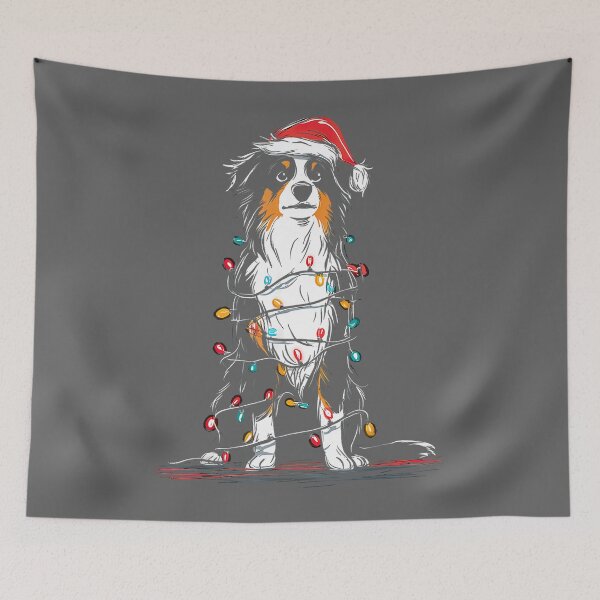 Item preview, Australian Shepherd Christmas Graphics Dog Lights Aussie designed and sold by KristineLi.
