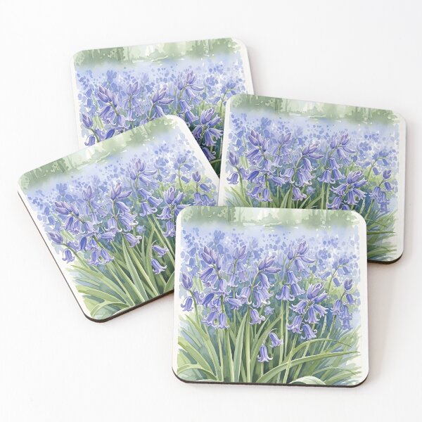 Item preview, Bluebell Wood Carpet in Spring Watercolor Landscape designed and sold by VelloomStore.