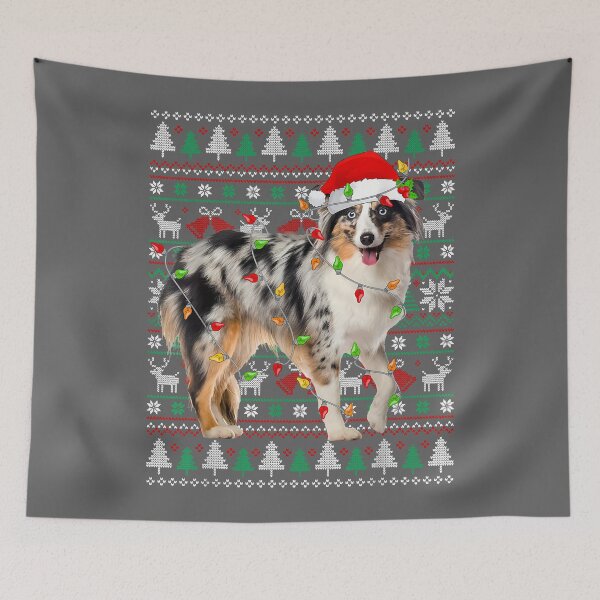Item preview, Australian Shepherd Dog Christmas Ugly Sweater Santa Xmas designed and sold by KristineLi.
