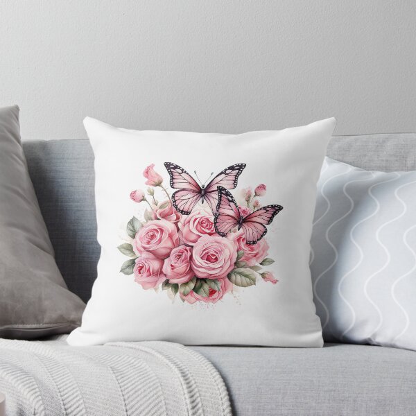 Item preview, Pink Rose Butterfly | Elegant Floral Aesthetic Art designed and sold by Mandayartstudio.