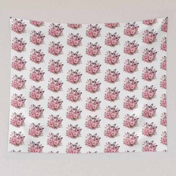 Item preview, Pink Rose Butterfly | Elegant Floral Aesthetic Art designed and sold by Mandayartstudio.
