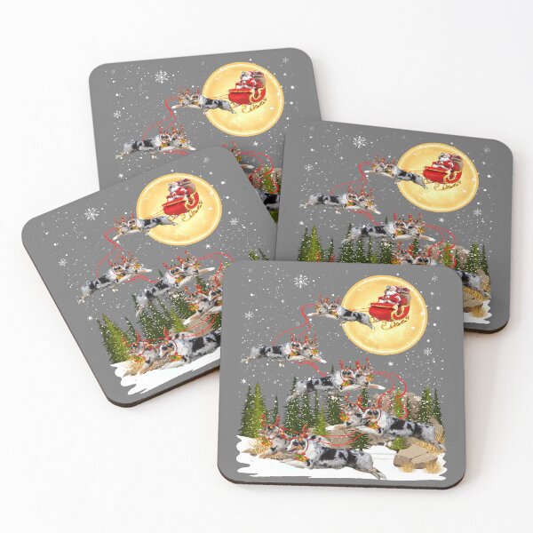 Item preview, Australian Shepherd Reindeer Christmas Dog Riding Santa Xmas designed and sold by KristineLi.