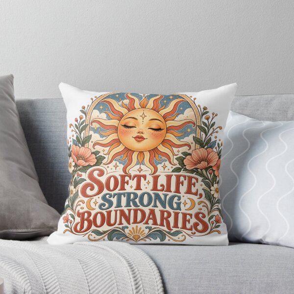 Item preview, Soft Life Strong Boundaries Celestial Sun Floral Sticker designed and sold by CoquetteLunaCo.