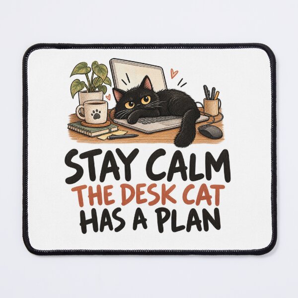 Item preview, Stay Calm the Desk Cat Has a Plan designed and sold by aponwao.