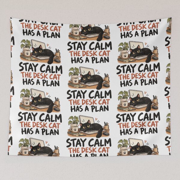 Item preview, Stay Calm the Desk Cat Has a Plan designed and sold by aponwao.