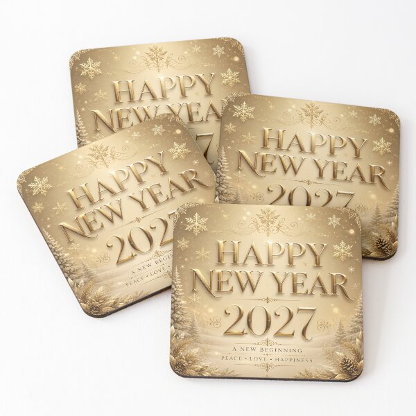 Item preview, Happy New Year 2027 – Vintage Snowfall Typography Sticker designed and sold by Spirit of Siam.
