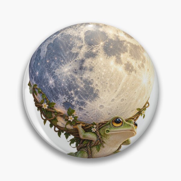 Item preview, Tiny Frog Carrying a Giant Moon – Whimsical Surreal Fantasy Art designed and sold by okay 2 look .